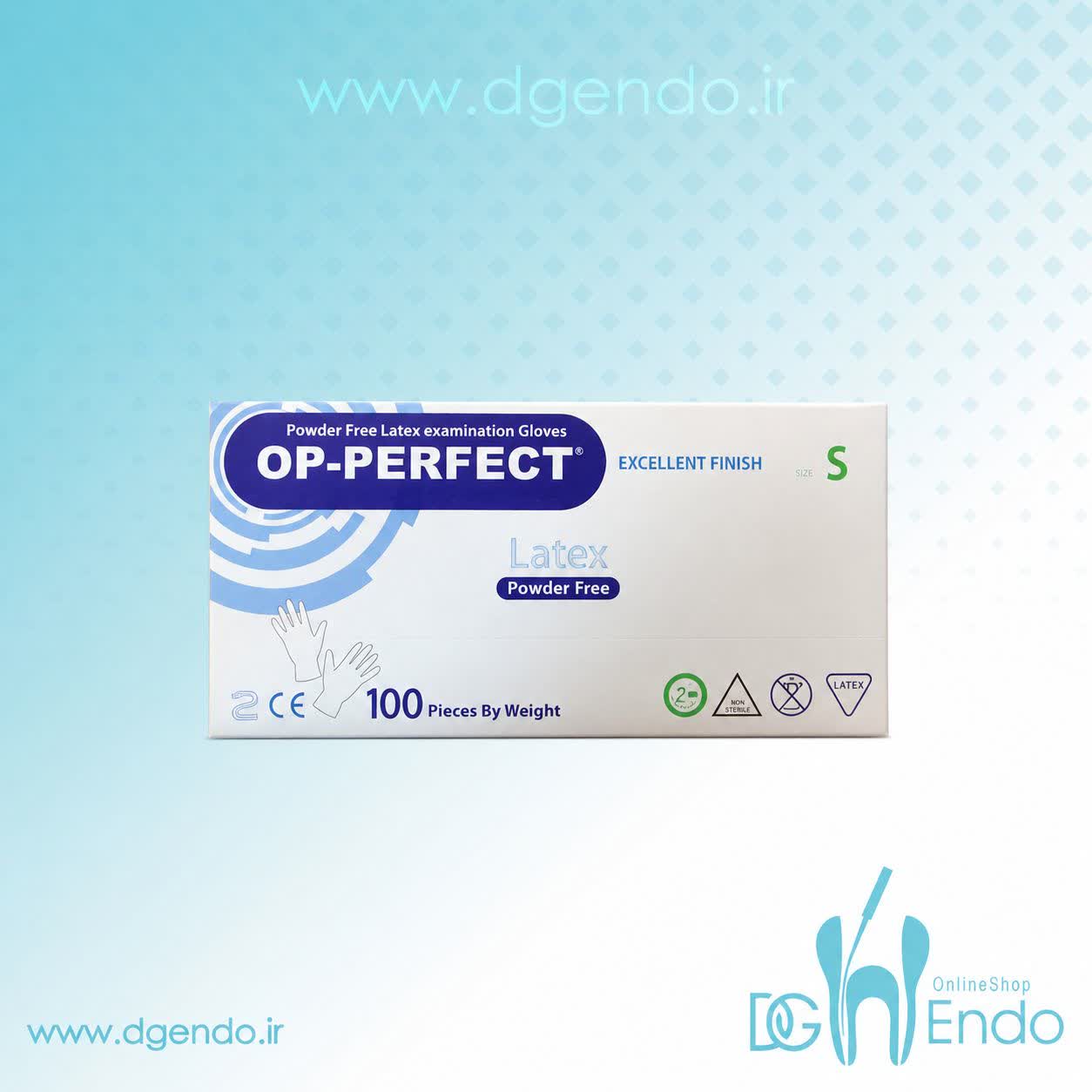 دستکش لاتکس بدون پودر اوپی پرفکت OP Perfect